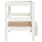 vidaXL Cama para perros madera maciza de pino blanco 55,5x53,5x60 cm