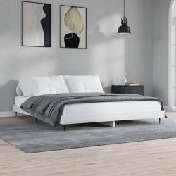 vidaXL Estructura de cama madera contrachapada blanco brillo 150x200cm