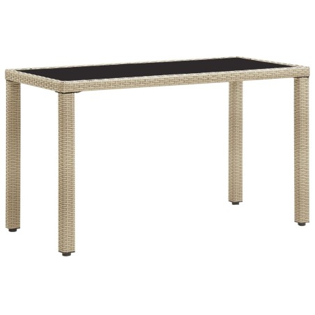 vidaXL Mesa de jardín de ratán sintético beige 123x60x74 cm