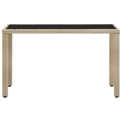 vidaXL Mesa de jardín de ratán sintético beige 123x60x74 cm