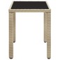 vidaXL Mesa de jardín de ratán sintético beige 123x60x74 cm vidaXL Mesa de jardín de ratán sintético beige 123x60x74 cm