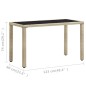 vidaXL Mesa de jardín de ratán sintético beige 123x60x74 cm vidaXL Mesa de jardín de ratán sintético beige 123x60x74 cm