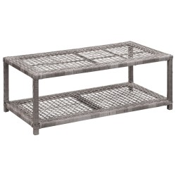 vidaXL Banco zapatero de ratán sintético gris 80x40x30 cm