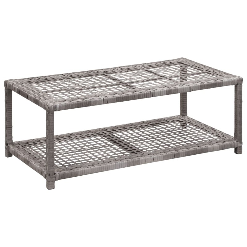 vidaXL Banco zapatero de ratán sintético gris 80x40x30 cm
