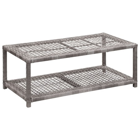 vidaXL Banco zapatero de ratán sintético gris 80x40x30 cm
