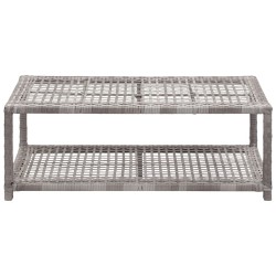 vidaXL Banco zapatero de ratán sintético gris 80x40x30 cm