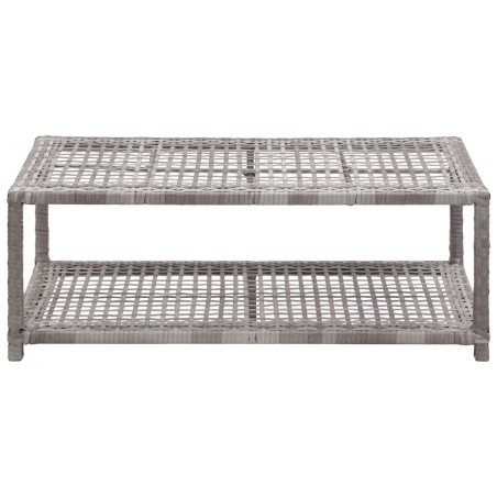 vidaXL Banco zapatero de ratán sintético gris 80x40x30 cm
