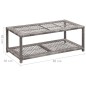 vidaXL Banco zapatero de ratán sintético gris 80x40x30 cm