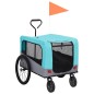 vidaXL Remolque de bicicleta para mascotas cochecito 2 en 1 azul gris vidaXL Remolque de bicicleta para mascotas cochecito 2 en 1 azul gris