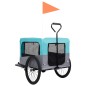 vidaXL Remolque de bicicleta para mascotas cochecito 2 en 1 azul gris vidaXL Remolque de bicicleta para mascotas cochecito 2 en 1 azul gris