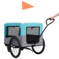 vidaXL Remolque de bicicleta para mascotas cochecito 2 en 1 azul gris vidaXL Remolque de bicicleta para mascotas cochecito 2 en 1 azul gris