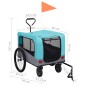 vidaXL Remolque de bicicleta para mascotas cochecito 2 en 1 azul gris vidaXL Remolque de bicicleta para mascotas cochecito 2 en 1 azul gris