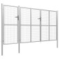 vidaXL Puerta de jardín de acero plateado 400x150 cm