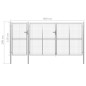 vidaXL Puerta de jardín de acero plateado 400x150 cm