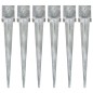 vidaXL Picas de tierra 6 uds acero galvanizado plateado 14x14x91 cm vidaXL Picas de tierra 6 uds acero galvanizado plateado 14x14x91 cm