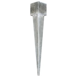 vidaXL Picas de tierra 6 uds acero galvanizado plateado 14x14x91 cm