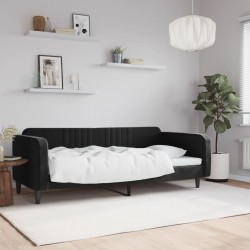 vidaXL Sofá cama terciopelo negro 100x200 cm