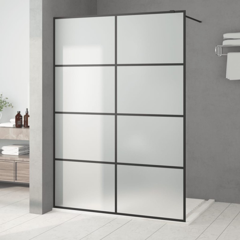 vidaXL Mampara de ducha vidrio ESG esmerilado negro 140x195 cm vidaXL Mampara de ducha vidrio ESG esmerilado negro 140x195 cm