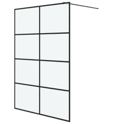 vidaXL Mampara de ducha vidrio ESG esmerilado negro 140x195 cm