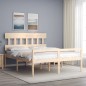 vidaXL Cama para personas mayores con cabecero madera maciza 160x200cm vidaXL Cama para personas mayores con cabecero madera maciza 160x200cm