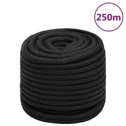 vidaXL Cuerda de barco polipropileno negro intenso 16 mm 250 m