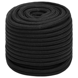 vidaXL Cuerda de barco polipropileno negro intenso 16 mm 250 m