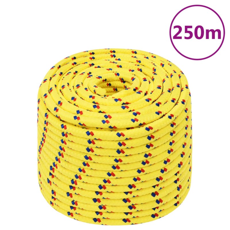 vidaXL Cuerda de barco polipropileno amarillo 14 mm 250 m vidaXL Cuerda de barco polipropileno amarillo 14 mm 250 m