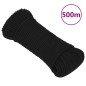 vidaXL Cuerda de trabajo poliéster negro 4 mm 500 m vidaXL Cuerda de trabajo poliéster negro 4 mm 500 m