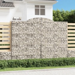 vidaXL Cesta gaviones forma arco hierro galvanizado 300x30x220/240 cm