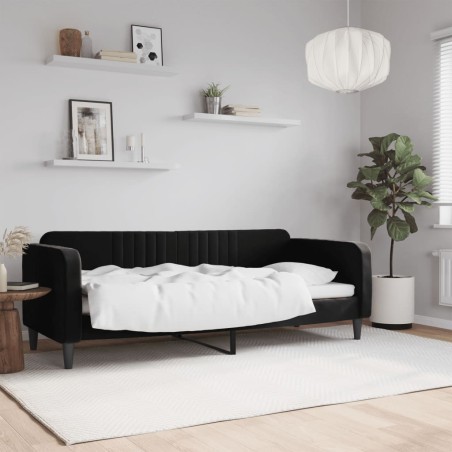 vidaXL Sofá cama terciopelo negro 80x200 cm
