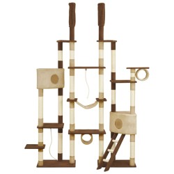 vidaXL Rascador para gatos con postes de sisal marrón 234 cm