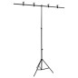vidaXL Soporte para fondos en forma de T negro 151x60x(70-200) cm vidaXL Soporte para fondos en forma de T negro 151x60x(70-200) cm