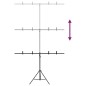 vidaXL Soporte para fondos en forma de T negro 151x60x(70-200) cm vidaXL Soporte para fondos en forma de T negro 151x60x(70-200) cm