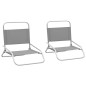 vidaXL Sillas de playa plegables 2 unidades tela gris vidaXL Sillas de playa plegables 2 unidades tela gris