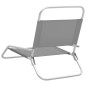 vidaXL Sillas de playa plegables 2 unidades tela gris vidaXL Sillas de playa plegables 2 unidades tela gris