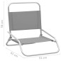 vidaXL Sillas de playa plegables 2 unidades tela gris vidaXL Sillas de playa plegables 2 unidades tela gris