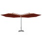 vidaXL Sombrilla doble con palo de acero terracota 600 cm vidaXL Sombrilla doble con palo de acero terracota 600 cm