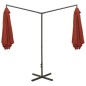 vidaXL Sombrilla doble con palo de acero terracota 600 cm vidaXL Sombrilla doble con palo de acero terracota 600 cm