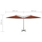 vidaXL Sombrilla doble con palo de acero terracota 600 cm vidaXL Sombrilla doble con palo de acero terracota 600 cm