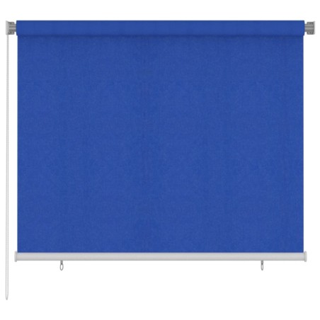 vidaXL Persiana enrollable de jardín HDPE verde oscuro 180x140 cm