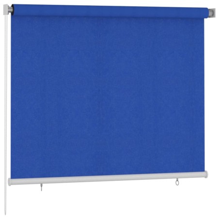 vidaXL Persiana enrollable de jardín HDPE verde oscuro 180x140 cm