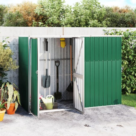 vidaXL Cobertizo herramientas jardín acero galvanizado 225x89x161