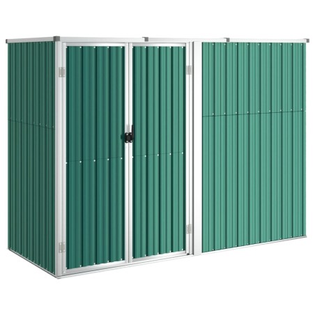 vidaXL Cobertizo herramientas jardín acero galvanizado 225x89x161