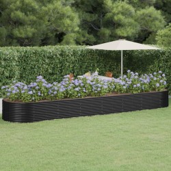 vidaXL Jardinera arriate acero recubierto polvo antracita 584x140x68cm