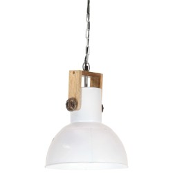 vidaXL Lámpara colgante industrial redonda mango 25 W blanco 32 cm E27