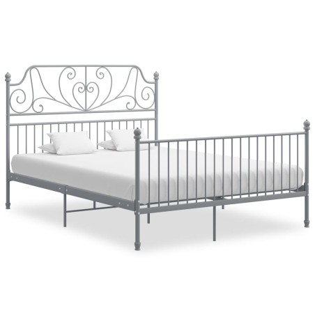 vidaXL Estructura de cama de metal gris 160x200 cm