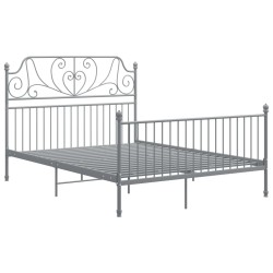 vidaXL Estructura de cama de metal gris 160x200 cm