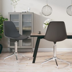 vidaXL Sillas de comedor giratorias 2 unidades PP gris claro