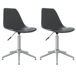 vidaXL Sillas de comedor giratorias 2 unidades PP gris claro