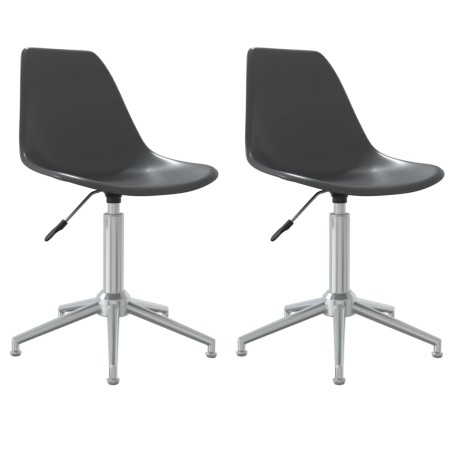vidaXL Sillas de comedor giratorias 2 unidades PP gris claro